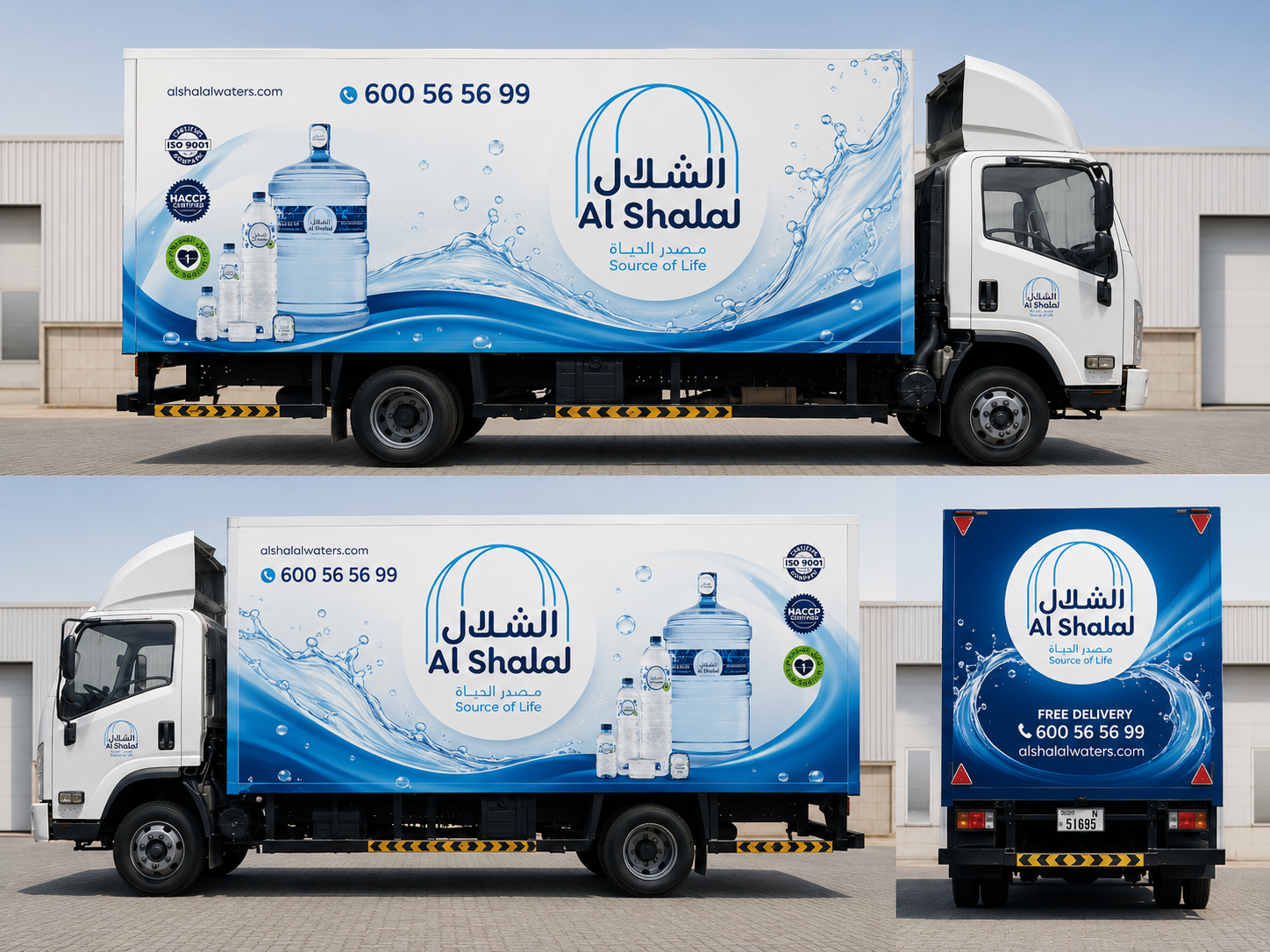 Al Shalal branded commercial truck with custom vehicle graphics