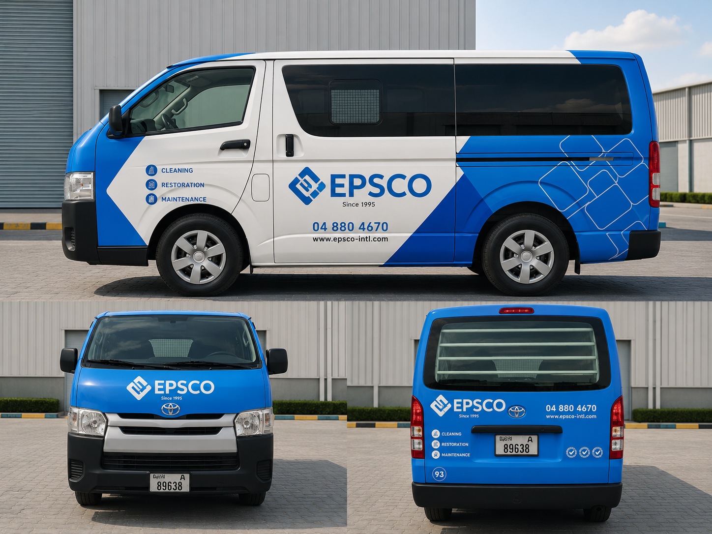 EPSCO branded commercial van with company graphics