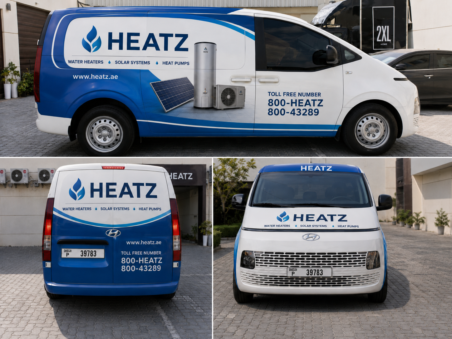 Heatz branded commercial van with bold vehicle graphics