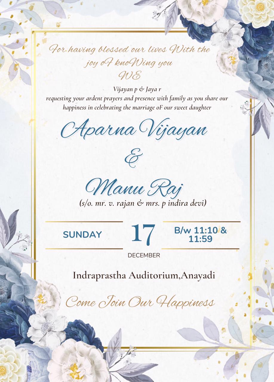 Wedding Invitation Design 15 by Blue Oasis Gifts Sharjah