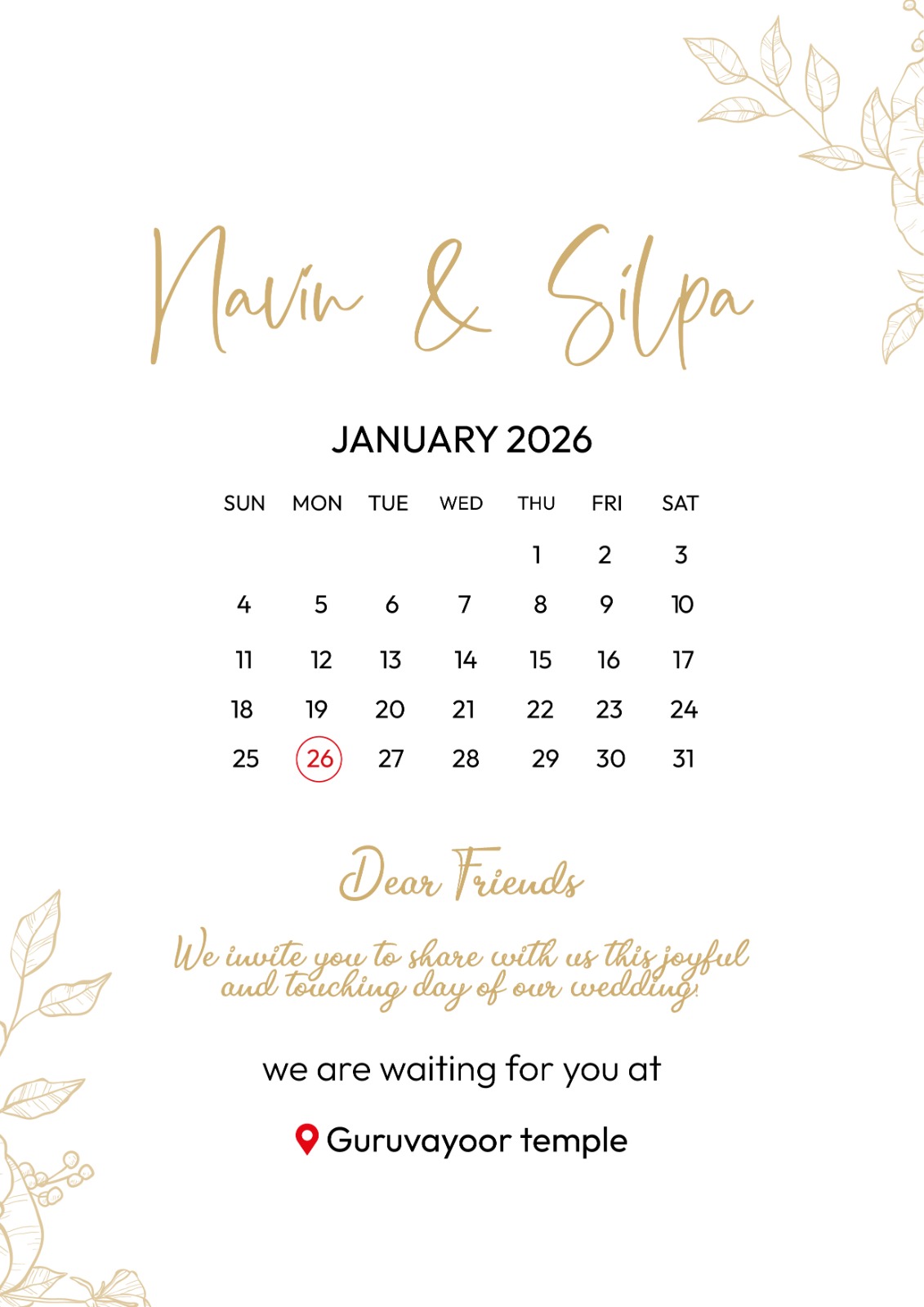 Wedding Invitation Design 13 by Blue Oasis Gifts Sharjah