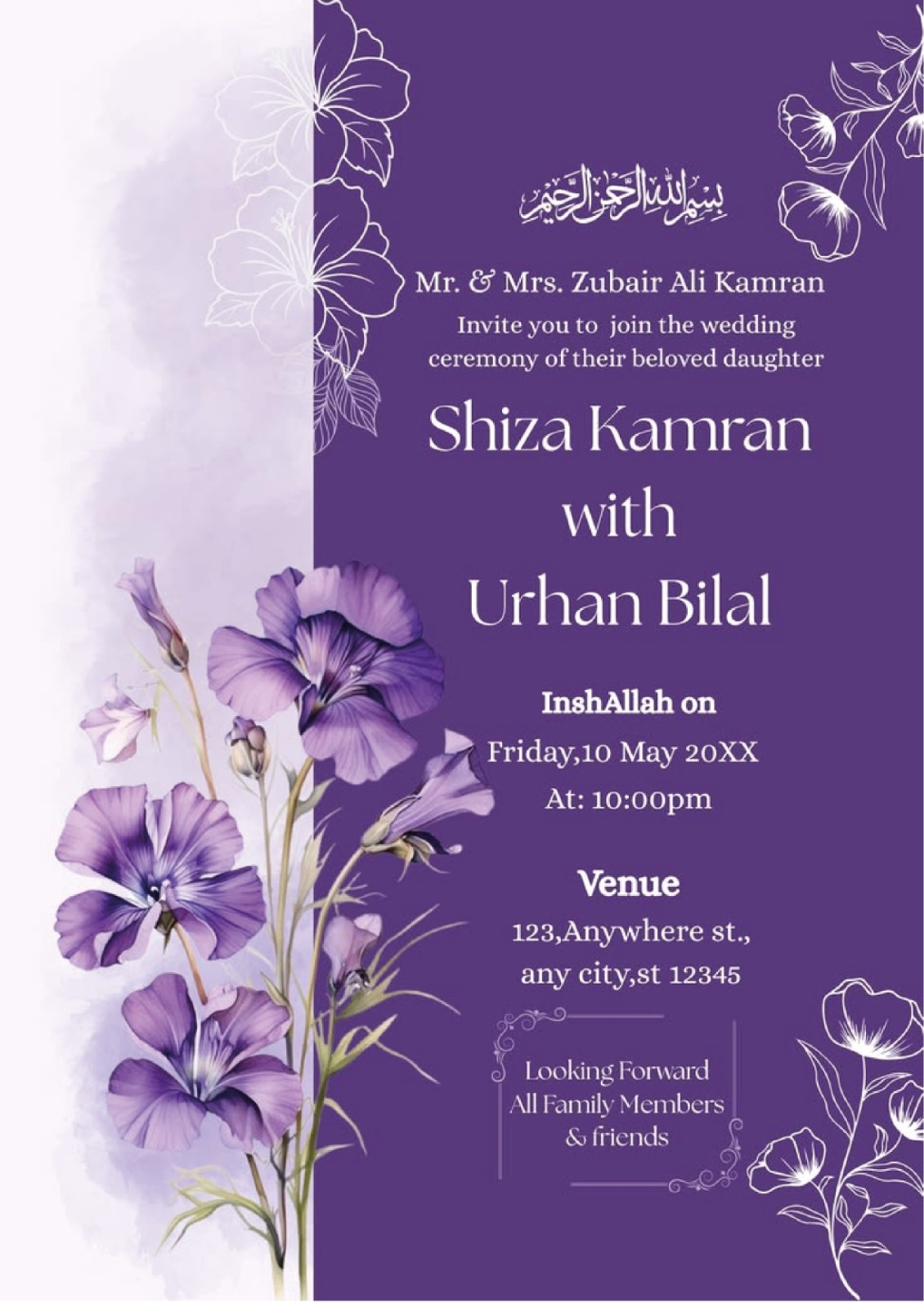Wedding Invitation Design 11 by Blue Oasis Gifts Sharjah