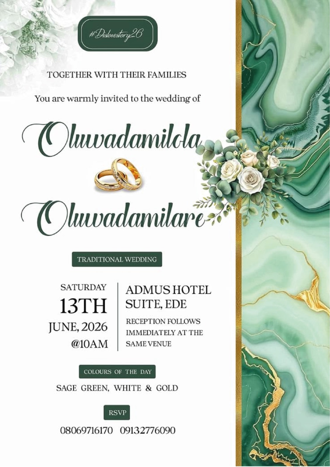 Wedding Invitation Design 09 by Blue Oasis Gifts Sharjah