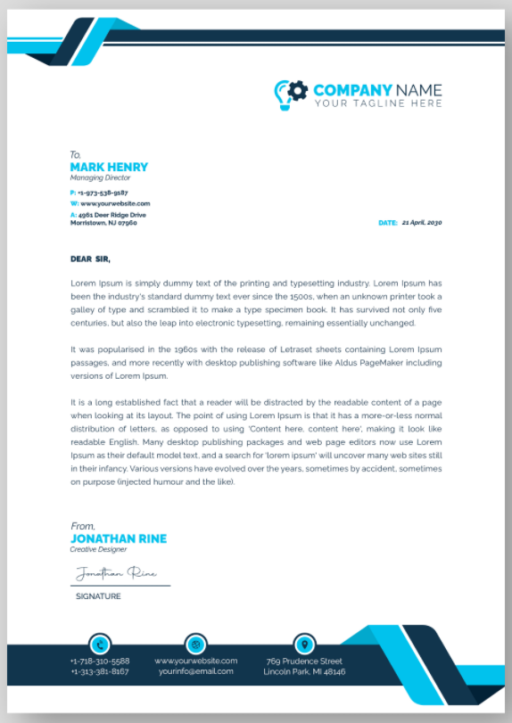 Letterhead design sample 1