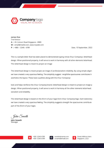 Business stationery letterhead sample 7
