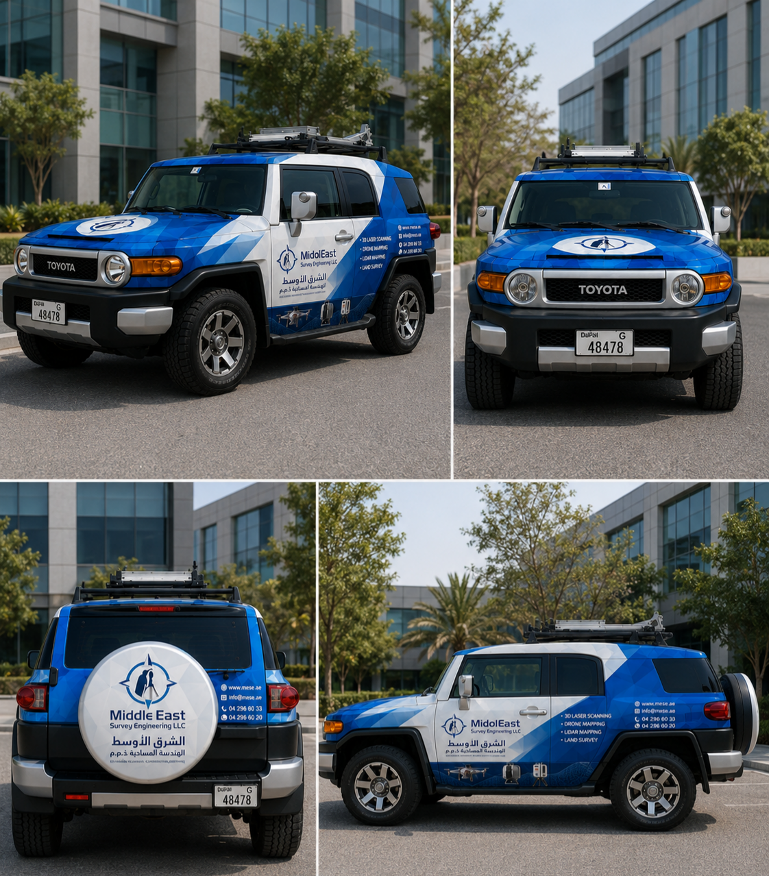 Middle East branded Jeep with custom vehicle graphics