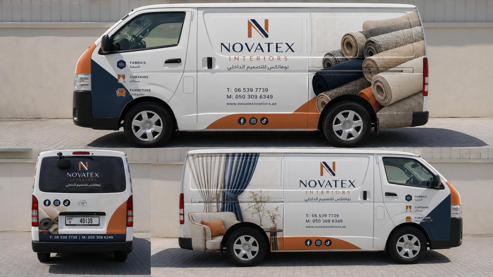 Novatex branded commercial van with custom vinyl graphics