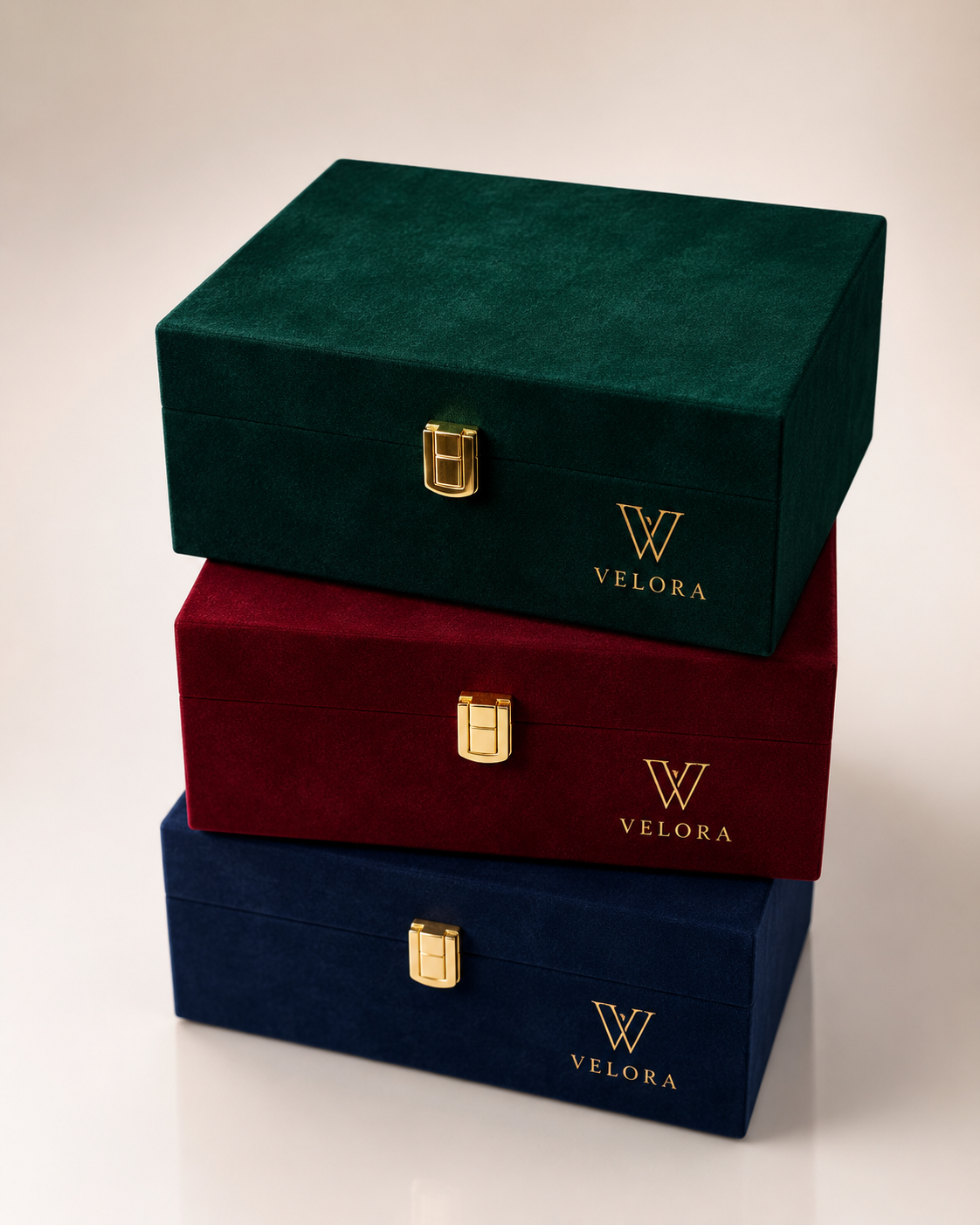 Custom velvet presentation box sample by Blue Oasis in the UAE