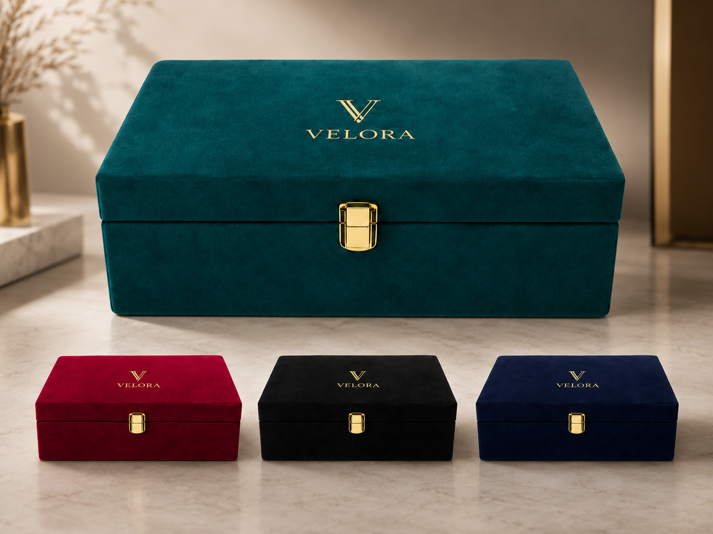 Blue Oasis custom luxury velvet presentation box sample 24 in UAE