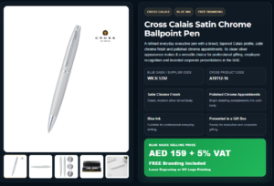 Cross Calais Satin Chrome Ballpoint Pen — related custom branded product in UAE