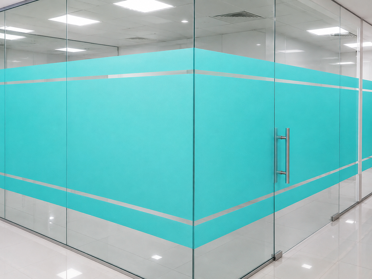 Full colour frosted stickers for office glass