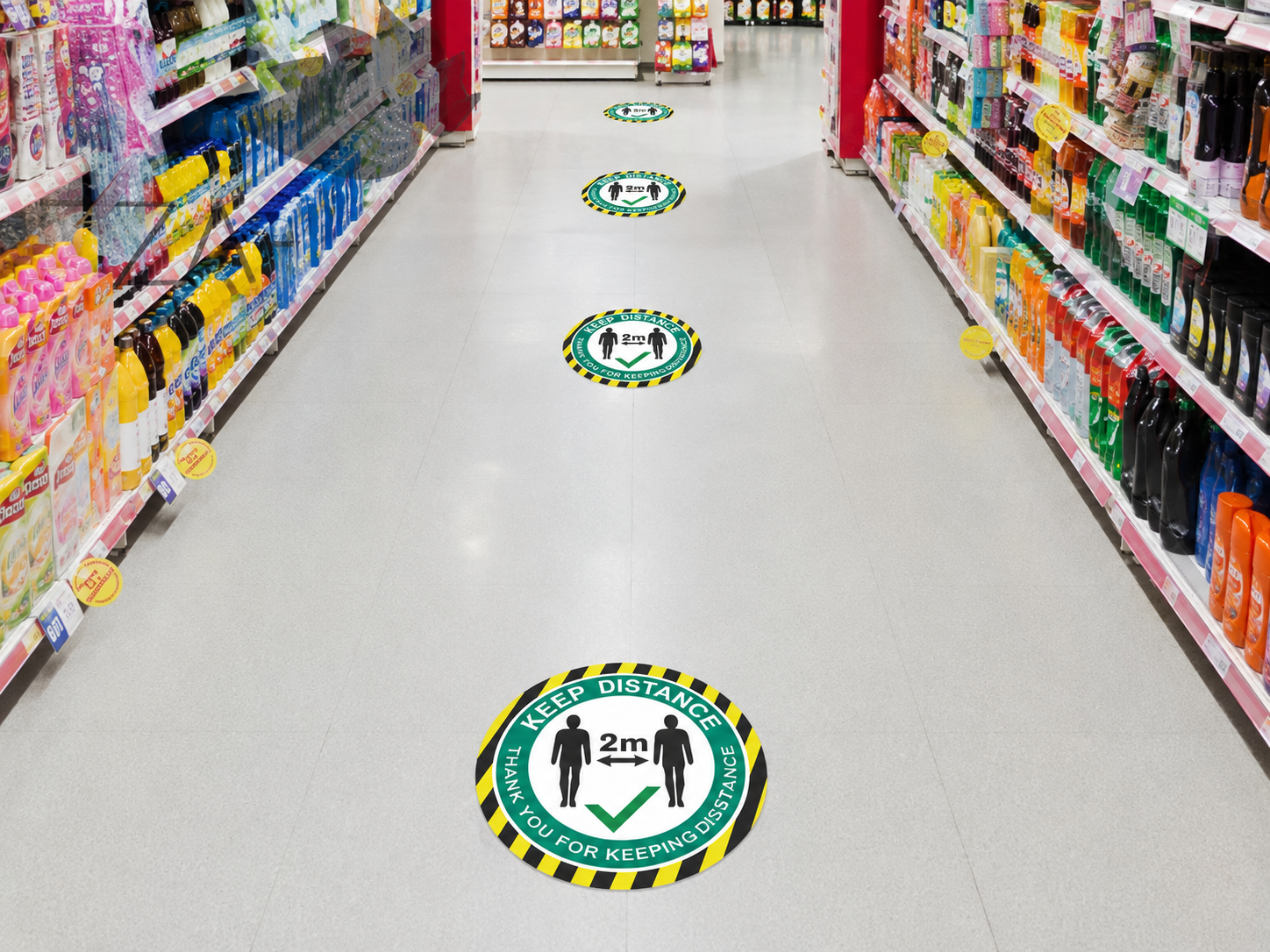 Keep distance floor sticker markers