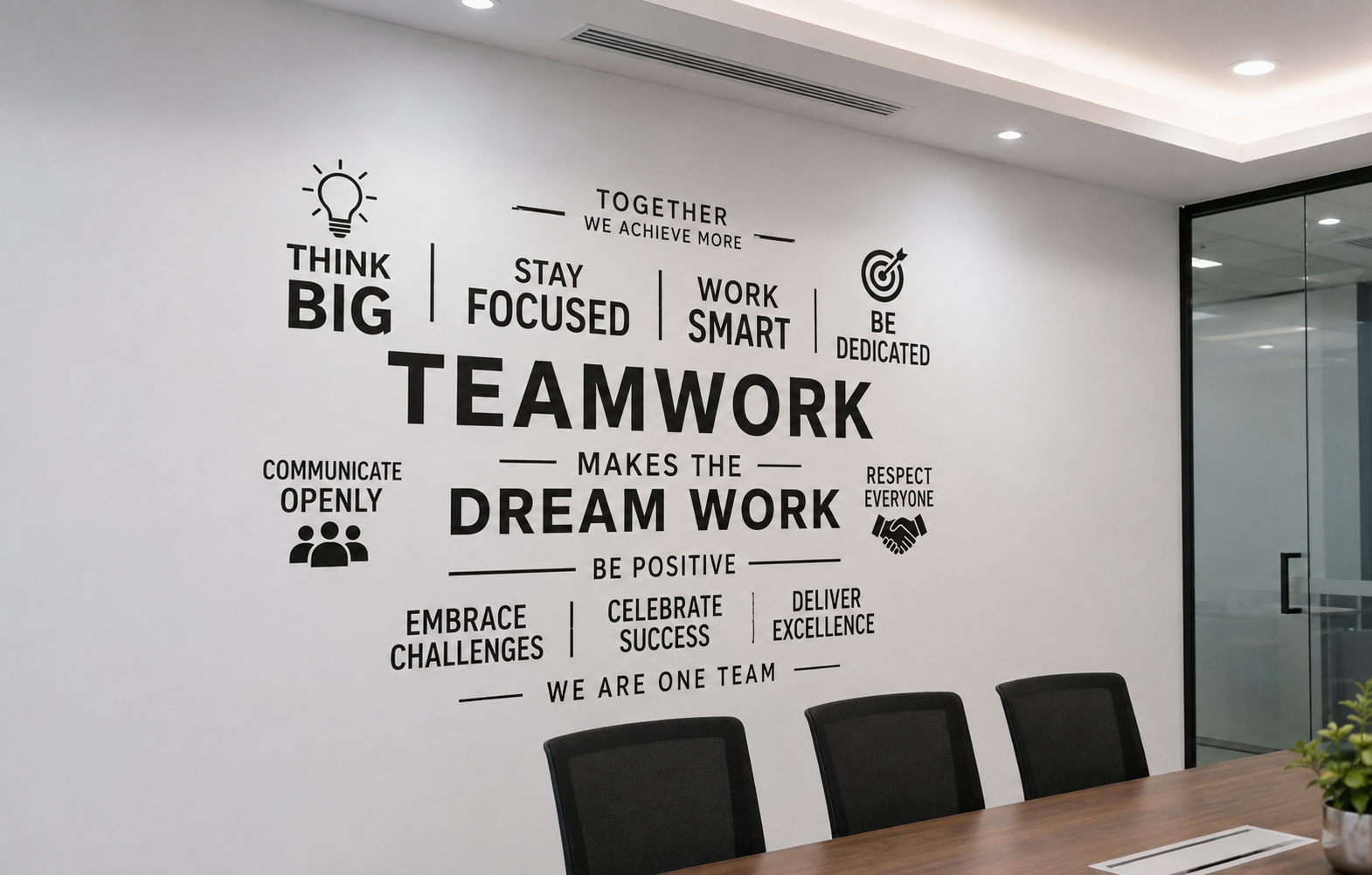 Company Values & Feature Wall for offices in Dubai and Sharjah