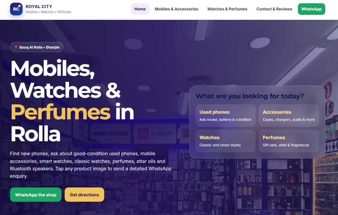 Royal City website created by Blue Oasis