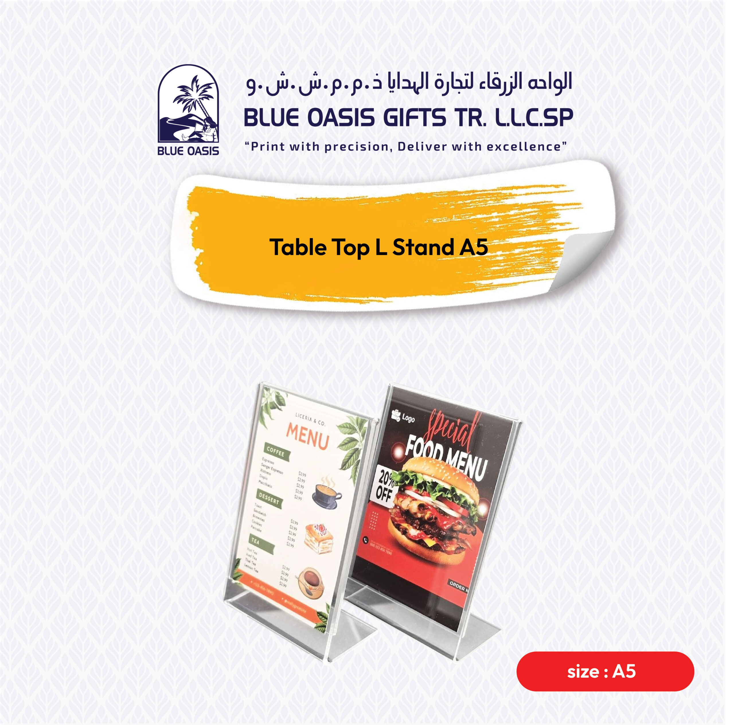 Table Top L Stand A5