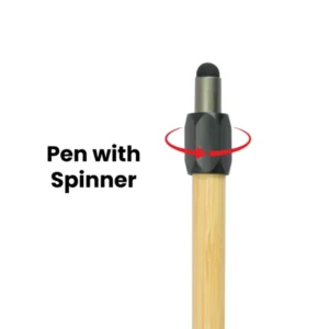 Bamboo and Metal Stylus Pens with Top Spinner (Blue Ink) — related custom branded product in UAE