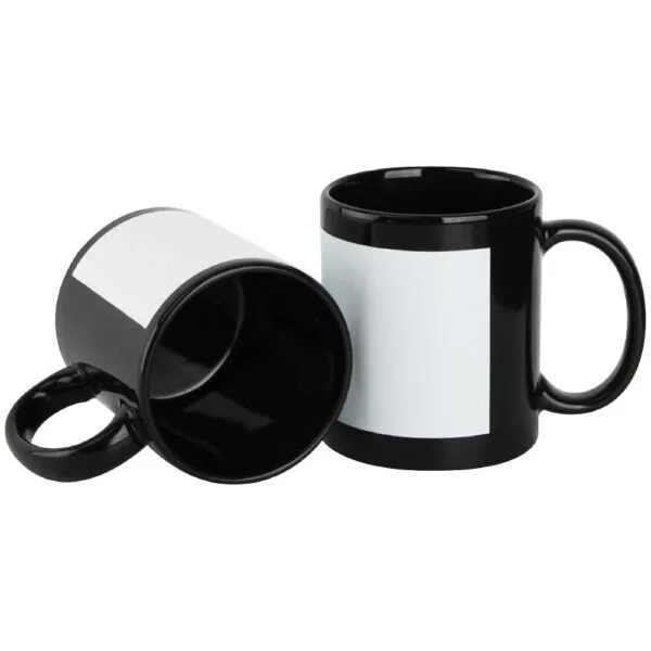 Black Ceramic Mugs with Printable Area — product photo 1