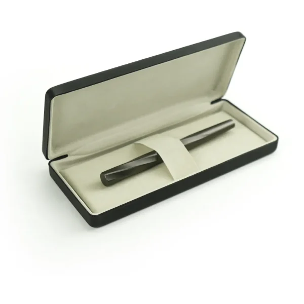 Black Pen Box in PU Leather with Soft Velvet Interior for Personalized Gifting — product photo 1