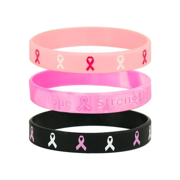 Breast Cancer Awareness Wristbands with Logo — product photo 1