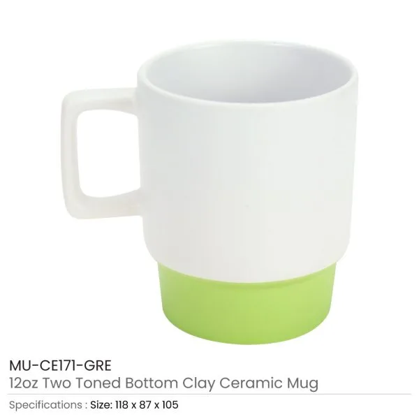 Ceramic Mugs with Bottom Clay in 12 Oz, Matte Finish — product photo 1