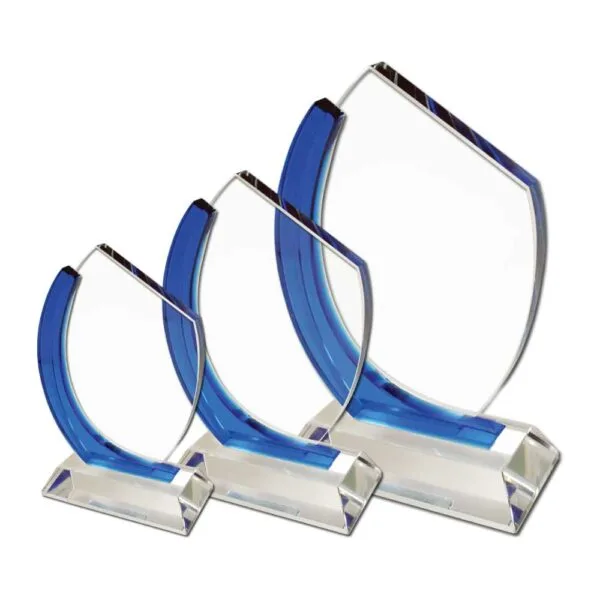 Crystal Awards with Blue Design on the side — product photo 1