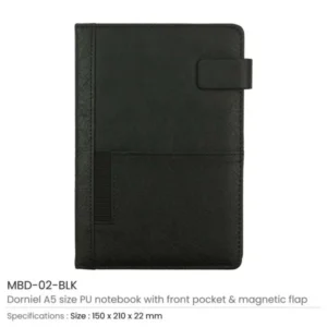 Dorniel A5 PU Notebooks with Front Pocket & Magnetic Flap — related custom branded product in UAE