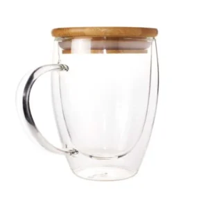 Double Wall Clear Glass Mug with Bamboo Lid — related custom branded product in UAE