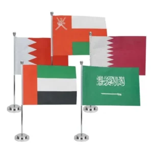 Flag with Metal Pole & Silver Plated Plastic Base — related custom branded product in UAE