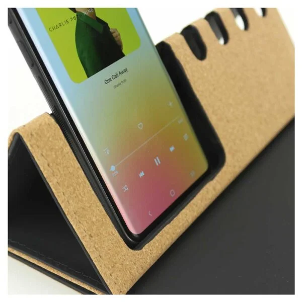 Foldable Cork+PU Mousepad with Mobile & Pen Holder — product photo 1