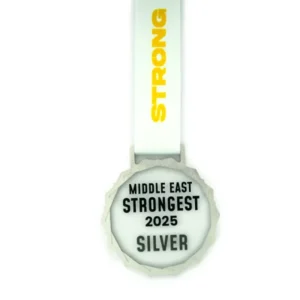Glass Medals with Metal Frame, 3cm White Ribbon with Box — related custom branded product in UAE