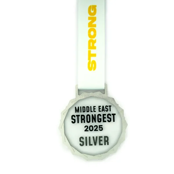 Glass Medals with Metal Frame, 3cm White Ribbon with Box — product photo 1