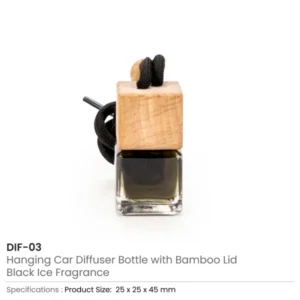 Hanging Car Diffuser Bottle with Bamboo Lid – Black Ice Fragrance — related custom branded product in UAE
