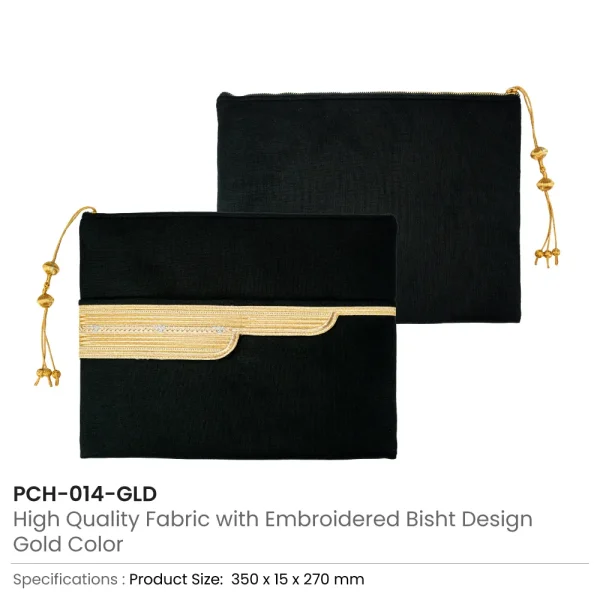 Laptop Sleeve Zipper Pouch with Tassel, Arabic Bisht Design Embroidery — product photo 1