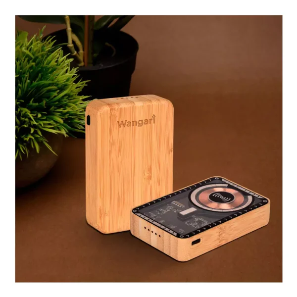 Magnetic Fast Wireless Powerbank 15W in Bamboo — product photo 1
