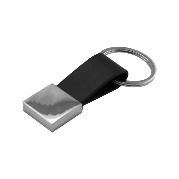 RUBI - Rectangle Bamboo Metal Keychain — product photo 1