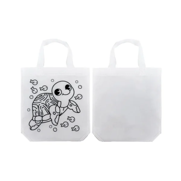 Mini Non-woven Bags 100GSM, 4Color Markers & Imprinted Turtle Outline — product photo 1