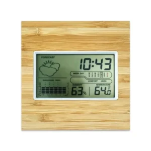 Multi-Function Bamboo Digital Clock with Weather Forecast, Calendar, Alarm, Temperature — related custom branded product in UAE