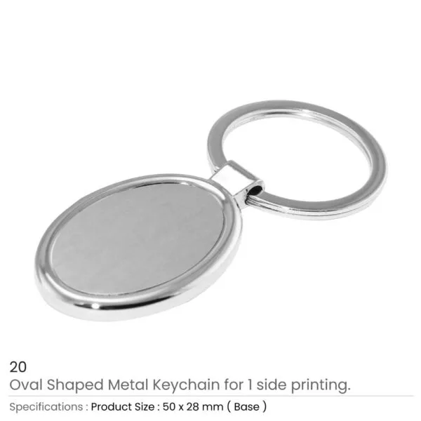 Promotional Oval Metal Keychains — product photo 1