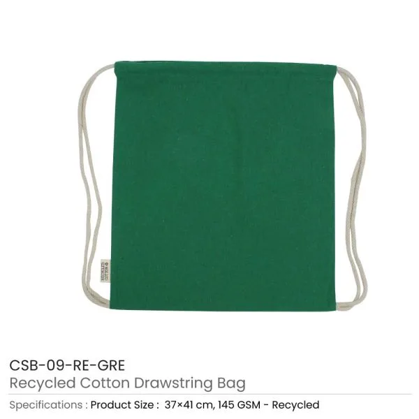 Recycled Cotton Drawstring Bags, 145gsm — product photo 1