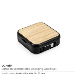 Retractable Charging Cable Set with Bamboo Top – 60W Fast Charging — related custom branded product in UAE