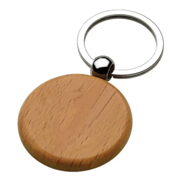 Round Wooden Keychains — product photo 1