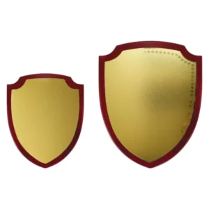 Shield Shaped Wooden Plaque with Box & Golden Aluminium Plate — related custom branded product in UAE