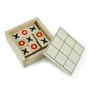 Tic-Tac-Toe Wooden Board Game with Slide Storage Box & 9 Wooden Cubes — related custom branded product in UAE