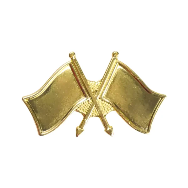 Twin Flag Metal Badges Golden Imprint Your Country Flag — product photo 1