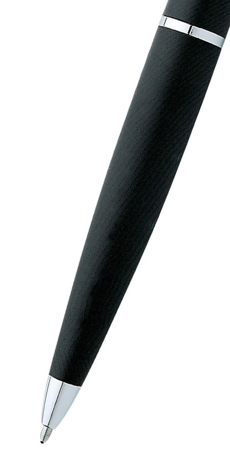 Cross ATX Basalt Black ballpoint pen tapered tip close-up