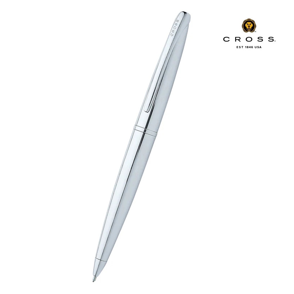 Cross ATX Pure Chrome ballpoint pen hero view