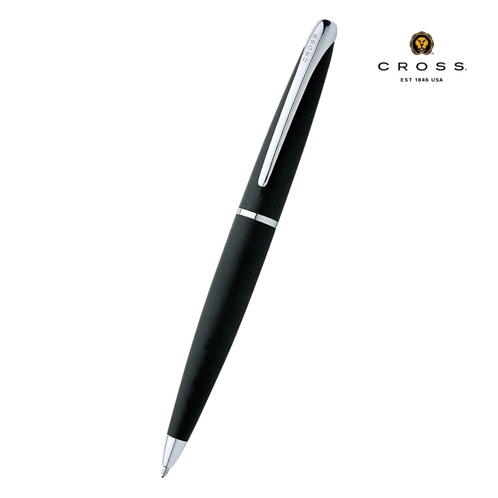 Cross ATX Basalt Black ballpoint pen with polished chrome appointments