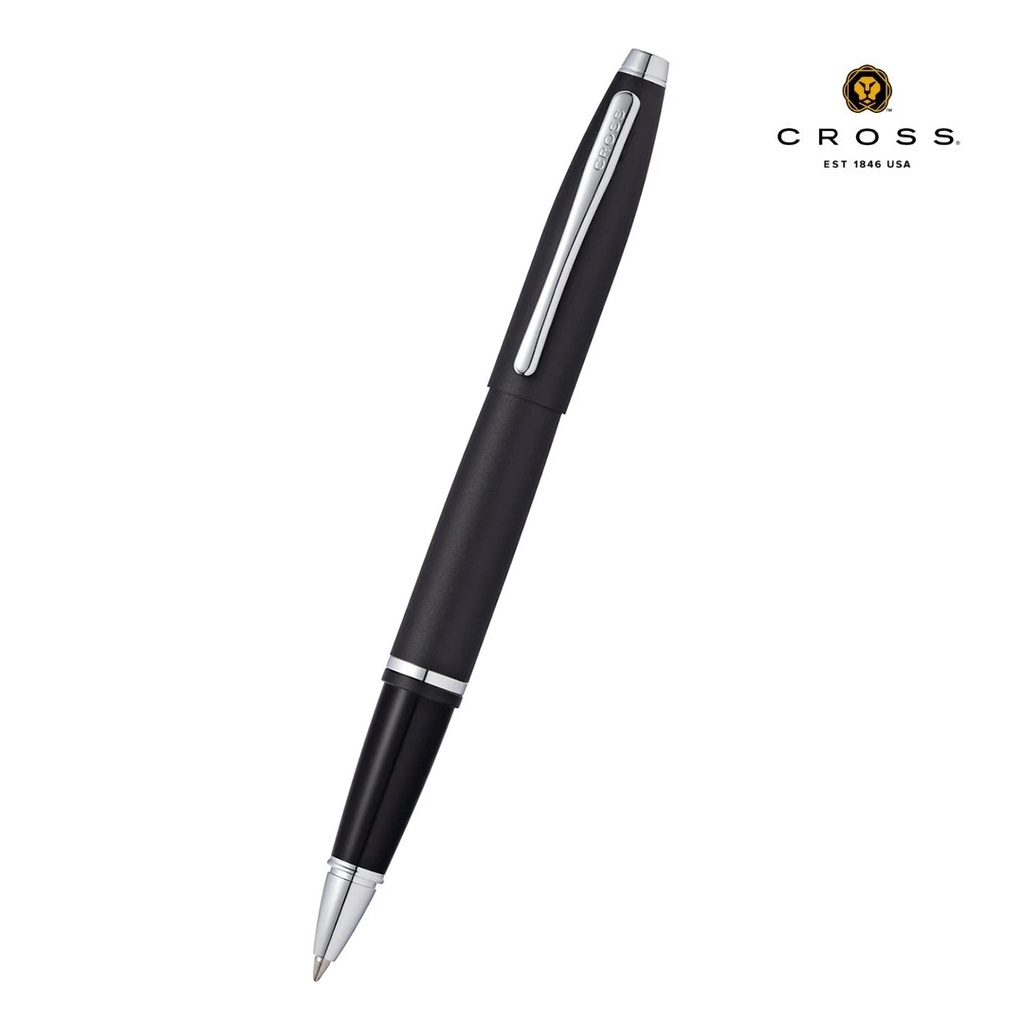 Cross Calais Matte Black Selectip Rollerball Pen with polished chrome appointments