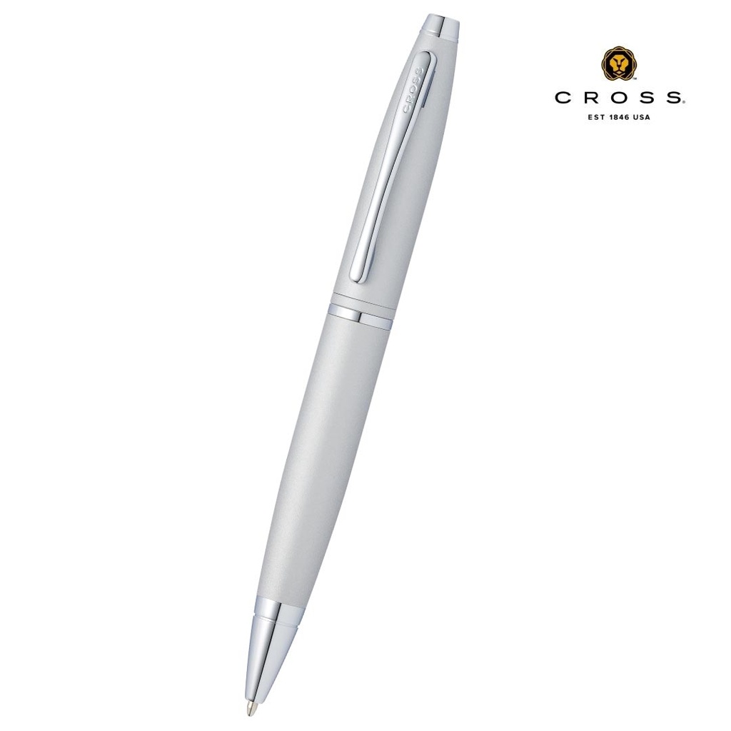 Cross Calais satin chrome ballpoint pen with polished chrome appointments