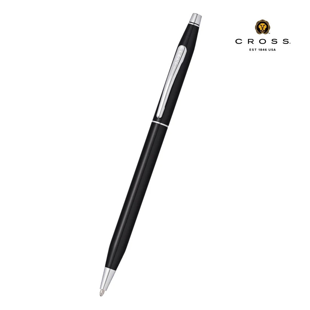 Cross Classic Century Black Lacquer ballpoint pen with polished chrome appointments